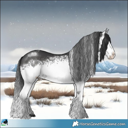 Horse Color:White Spotted Black Sabino Splash 
