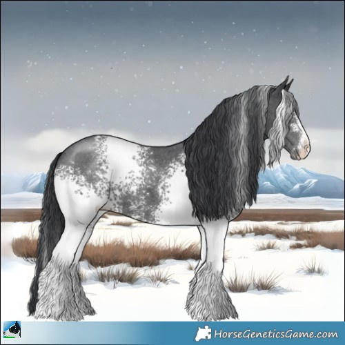 Horse Color:White Spotted Black Sabino 