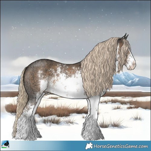 Horse Color:White Spotted Chocolate Palomino Ice Sabino 