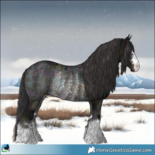 Horse Color:Midnight Smoky Blue Onyx Ice Rabicano 