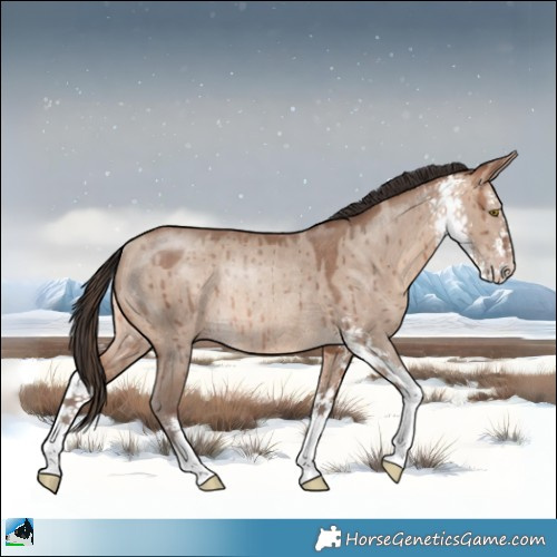 Horse Color:Sable Champagne Dun Sabino Rabicano Brindle