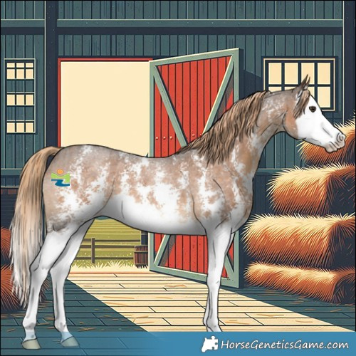 Horse Color:Chocolate Palomino Roan Sabino Splash 