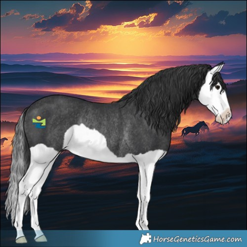 Horse Color:Black Splash Rabicano 