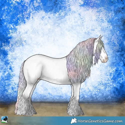 Horse Color:Nacre Silver Brown Chinchilla Ice Sabino 