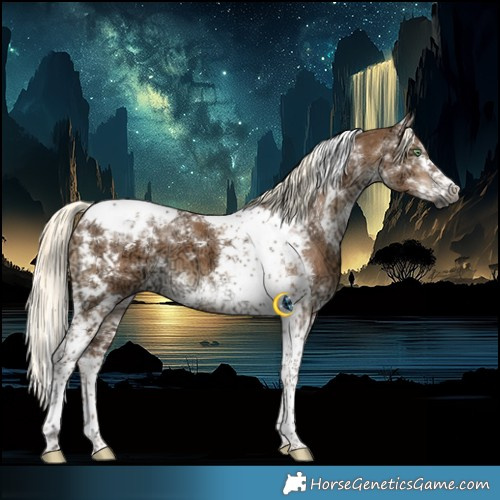 Horse Color:Gray White Spotted Red Dun Ice Mushroom Splash Tobiano 