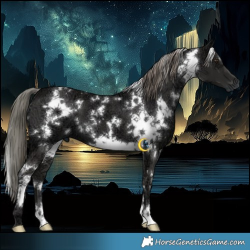 Horse Color:White Spotted Liver Chestnut Ice Mushroom 