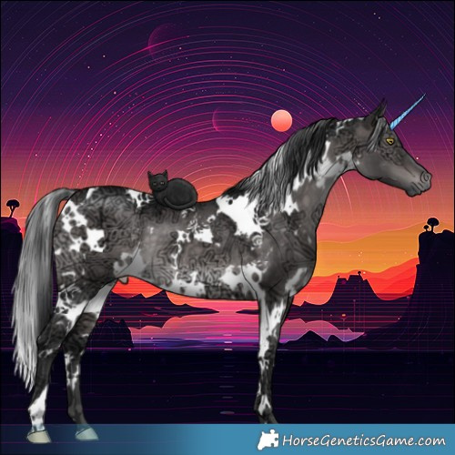Horse Color:Platinum White Spotted Brown Ice Dun 