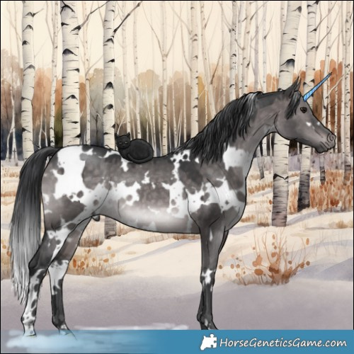 Horse Color:Platinum White Spotted Brown Dun 