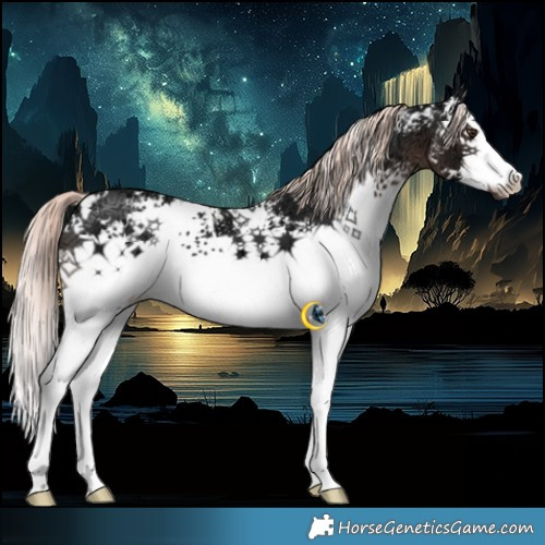 Horse Color:White Spotted Liver Chestnut Ice Mushroom 