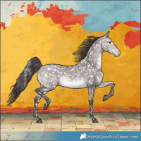Horse Color:Platinum Bay Dun Snowflake VarnishRabicano 