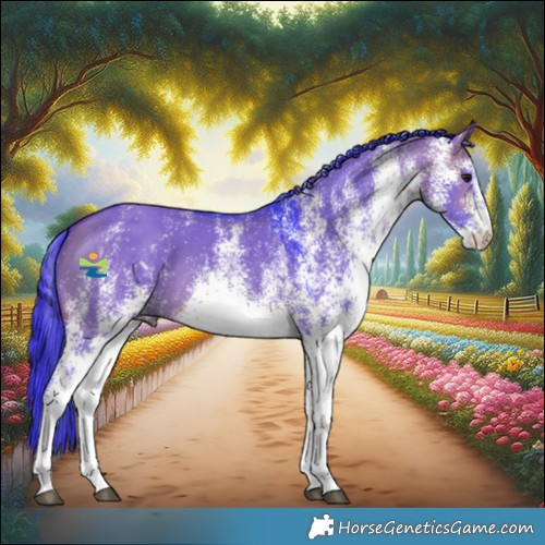 Horse Color:Watercolor White Spotted Bay Dun 