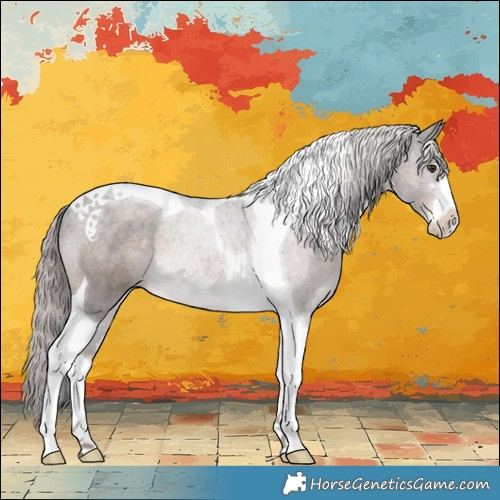 Horse Color:Platinum White Spotted Liver Chestnut Tobiano 