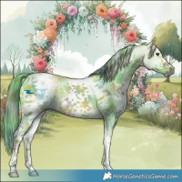 Horse Color:Nacre Watercolor White Spotted Chestnut Ice 