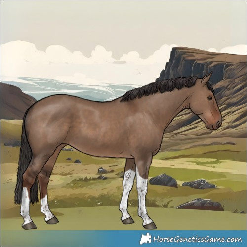 Horse Color:Liver Red Dun Tobiano 