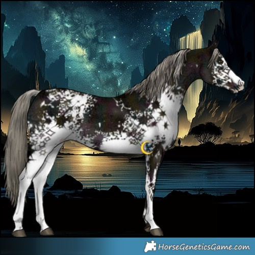 Horse Color:White Spotted Midnight Liver Red Dun Ice Mushroom 