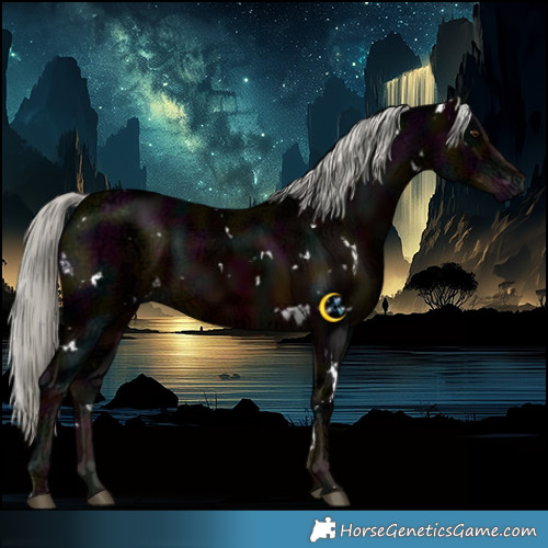 Horse Color:White Spotted Midnight Liver Chestnut Ice Mushroom 