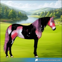 Horse Color:Void Watercolor Liver Red Onyx Tobiano 