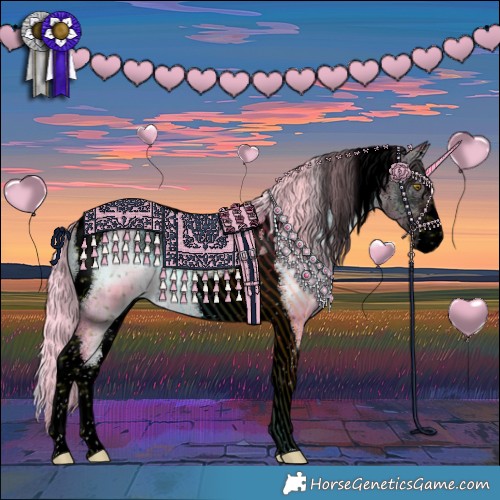 Horse Color:Void Watercolor Plaid  White Spotted Chocolate Palomino Onyx Tobiano 