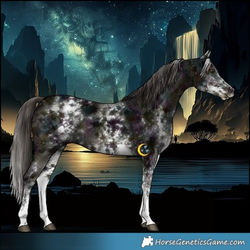 Horse Color:White Spotted Midnight Liver Chestnut Ice Sabino 