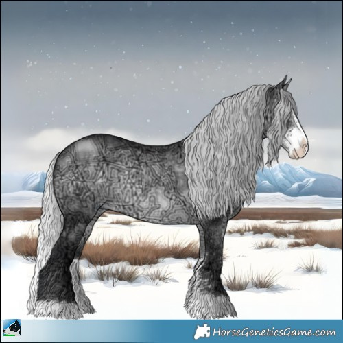 Horse Color:Silver Brown Chinchilla Ice Sabino Rabicano 