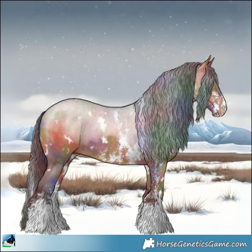 Horse Color:Nacre White Spotted Bay Sabino Rabicano