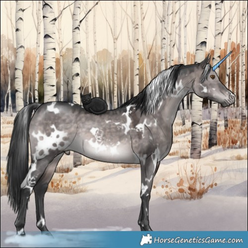 Horse Color:Platinum White Spotted Brown Dun 