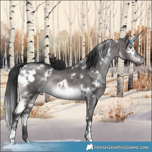 Horse Color:Platinum White Spotted Brown Dun Brindle 