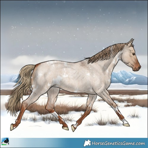 Horse Color:White Spotted Red Dun Roan