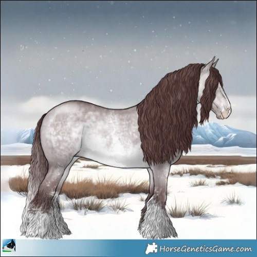 Horse Color:Chocolate Brown Chinchilla Dun Sabino 