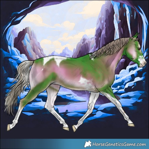 Horse Color:Watercolor White Spotted Chocolate Palomino Onyx Tobiano 