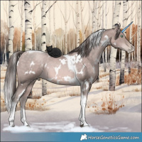 Horse Color:Platinum White Spotted Brown Pearl Tobiano 