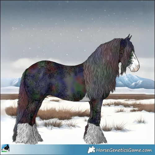 Horse Color:Nacre Black Ice Sabino Tobiano Rabicano
