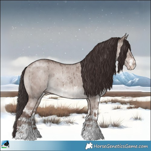 Horse Color:Classic Champagne Dun Mushroom Sabino Rabicano Brindle 