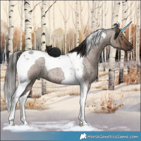 Horse Color:Liver Red Dun Roan Tobiano Brindle