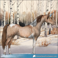 Horse Color:Brown Pearl Dun Tobiano Brindle 