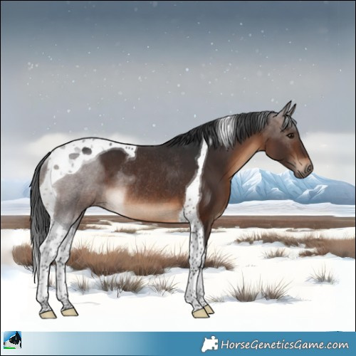 Horse Color:Brown Tobiano Rabicano