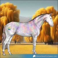 Horse Color:Nacre Watercolor White Spotted Gold Champagne Dun Tobiano 