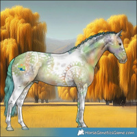 Horse Color:Nacre Watercolor Bay Dun Tobiano Rabicano 