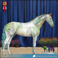 Horse Color:Nacre Watercolor Bay Dun Tobiano Rabicano