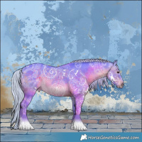 Horse Color:Watercolor White Spotted Silver Brown Ice