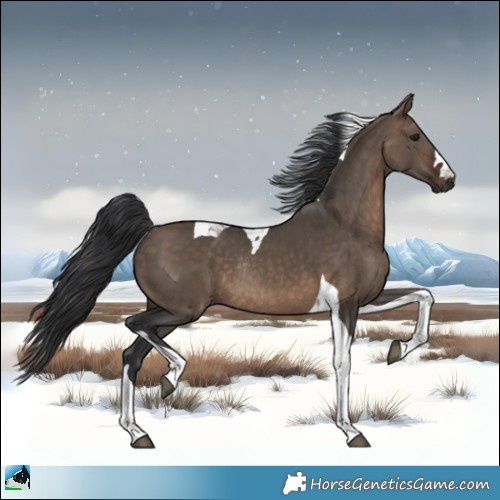 Horse Color:Brown Dun Tobiano Rabicano