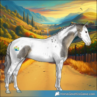 Horse Color:Buckskin Roan Mushroom Splash Tobiano 