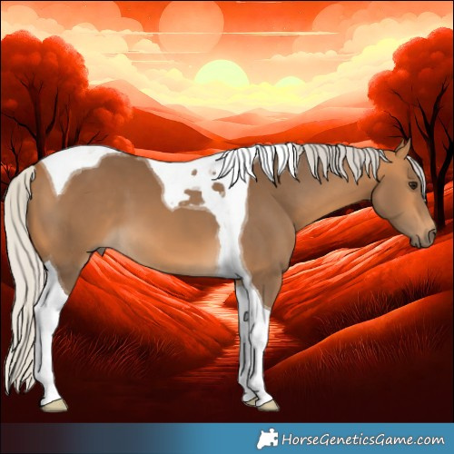 Horse Color:Silver Buckskin Tobiano 