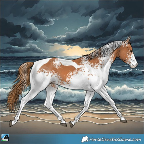 Horse Color:White Spotted Chestnut Tobiano 