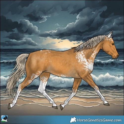 Horse Color:White Spotted Palomino Tobiano 