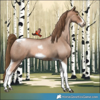 Horse Color:Liver Red Roan Pearl Tobiano Frame 