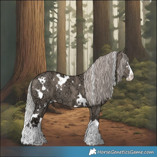 Horse Color:White Spotted Silver Grullo Ice Sabino Splash 