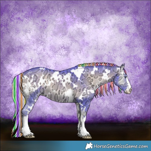 Horse Color:Painted Watercolor White Spotted Silver Brown Chinchilla Ice Onyx 