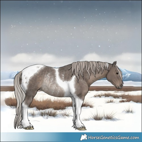 Horse Color:Silver Black Tobiano Rabicano 