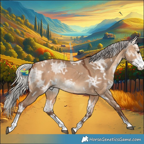 Horse Color:White Spotted Silver Bay Ice Dun Sabino 